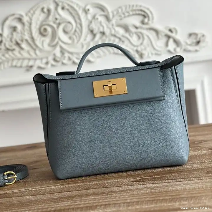 Gold Swift 24 Sky Mini Hardware Leather Hermes Evercolor Blue 24 In Bag 0503